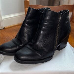 Born Black Leather Ankle Boots